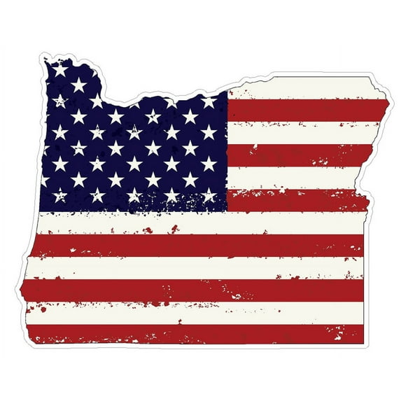 Oregon State (J38) USA Flag Distressed Vinyl Decal Sticker Car/Truck Laptop/Netbook Window