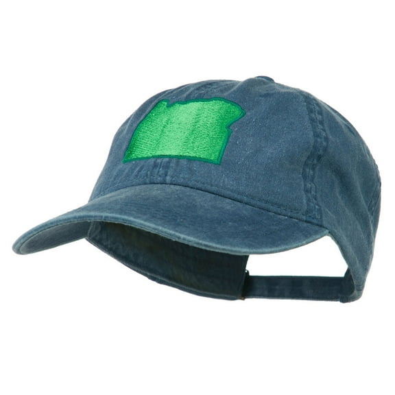 Oregon State Map Embroidered Washed Cotton Cap - Navy OSFM
