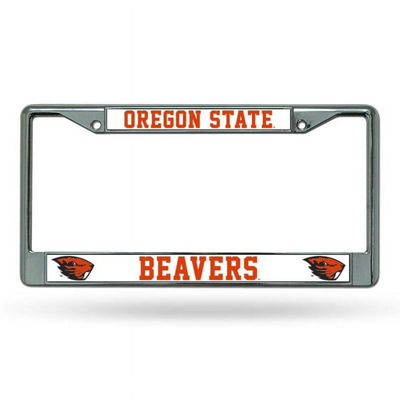 Oregon State NCAA Beavers Chrome Metal License Plate Frame