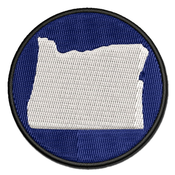 Oregon State Silhouette Applique Multi-Color Embroidered Iron-On Patch - 2.0 Inch Mini