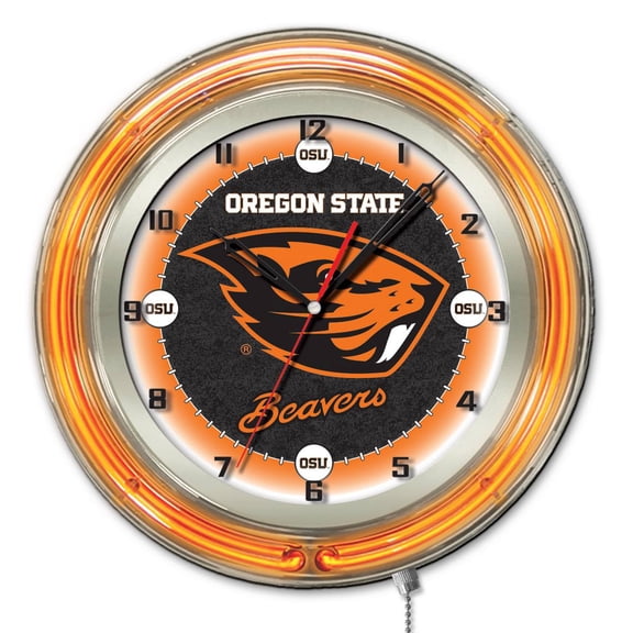 Oregon State University 19" Double Neon Wall Clock