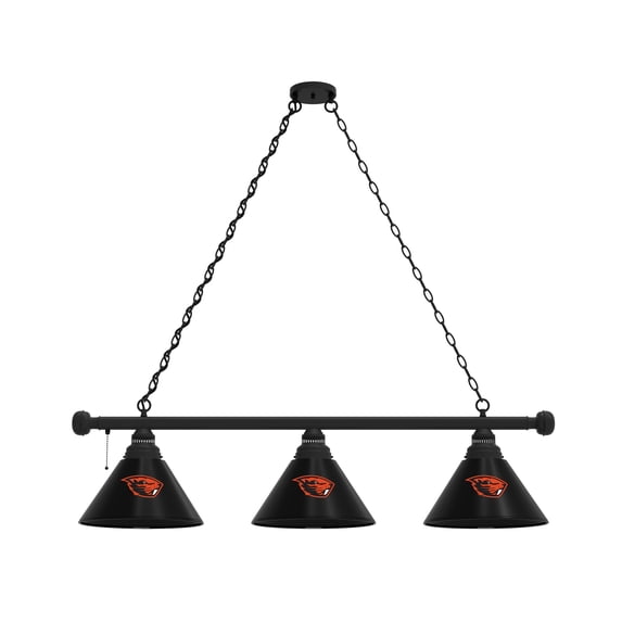 Oregon State University 3 Shade Billiard Light with Black Fixture