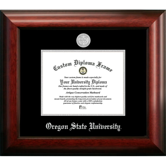 Oregon State University 9w x 7h Silver Embossed Diploma Frame