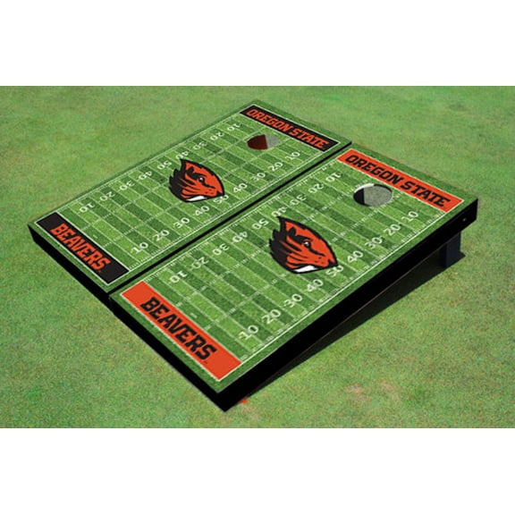 Oregon State University Alternating Football Field Custom Cornhole Boards
