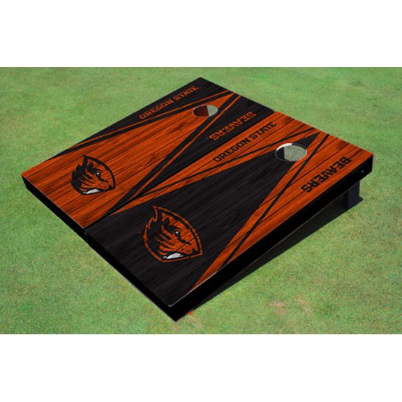 Oregon State University Alternating Wood Look Triangle Cornhole Boards