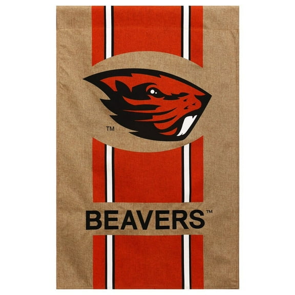 Oregon State University Beavers Premium Double Sided Banner Vertical House Flag, Burlap Styling, 28x44 Inch