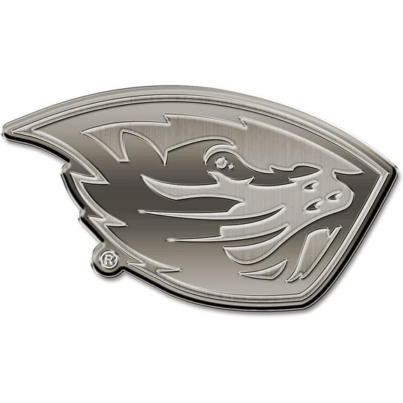 Oregon State University Beavers Solid Metal Auto Emblem Antique Nickel for Car/Truck/SUV