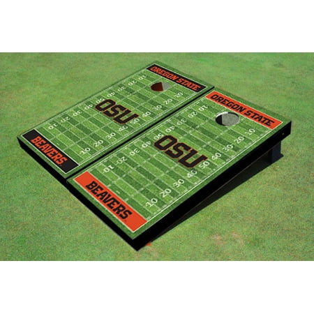 Oregon State University "OSU" Alternating Football Field Custom Cornhole Boards