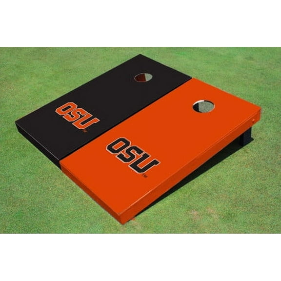 Oregon State University "OSU"Alternating Solid Cornhole Boards