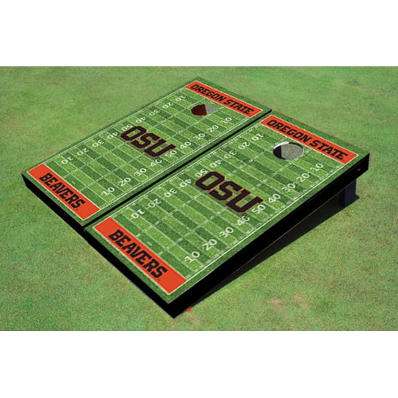 Oregon State University "OSU" Orange Matching Football Field Custom Cornhole Boards