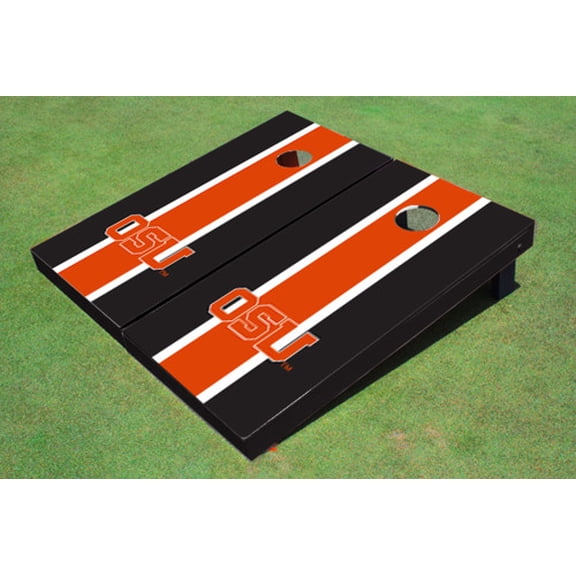 Oregon State University "OSU" Orange and Black Matching Long Stripe Cornhole Boards