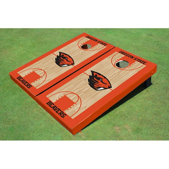 Oregon State University Orange Matching Basketball Court Custom Cornhole Board