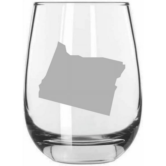 Oregon States Etched 15.25oz Libbey Stemless Wine Glass