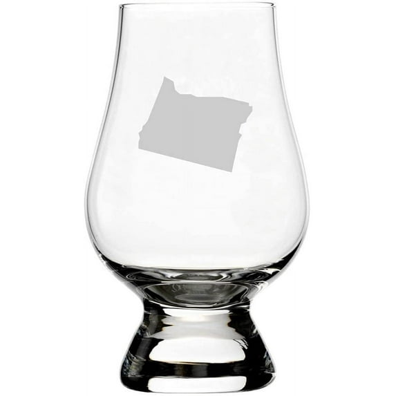 Oregon States Etched 6.5oz Glencairn Whisky Glass