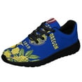 thumbnail image 1 of Oregon Stte Meadowlark Bird and Oregon Grape Flower Shoes Sneakers Black Size 10, 1 of 7