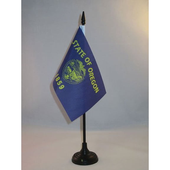 AZ FLAG Oregon Table Flag 4x6 in 100D Polyester Plastic Base 15x10 cm
