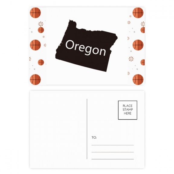 Oregon The United States Of America Map Basketball Postcard Set Thanks Card Mailing Side 20pcs