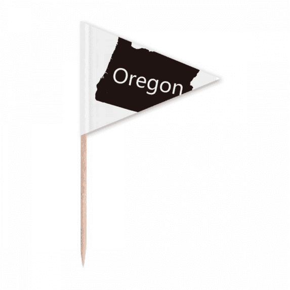 Oregon The United States Of America Map Toothpick Triangle Cupcake Toppers Flag
