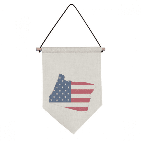 Oregon USA Map Stars Stripes Flag Canvas Flag Hanging Wall Art Decor Banner