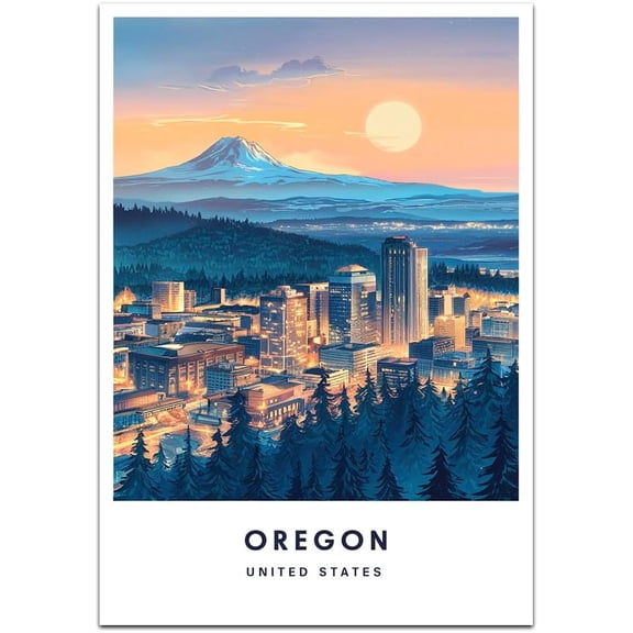 Oregon United States Map Retro Style Travel Canvas, Vintage Rustic Canvas Print, Home Office Wall Decoration, Country Canvas Canvas 7dmYmi