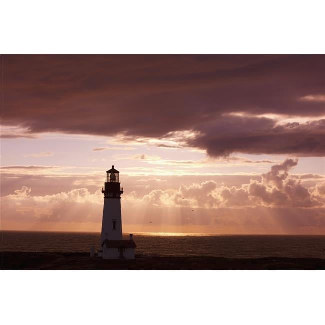 Oregon - United States of America - Sunset Over Yaquina Head Lighthouse ...
