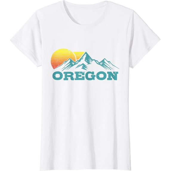 Oregon Vintage Mountains Sunset Souvenir Gift T-Shirt