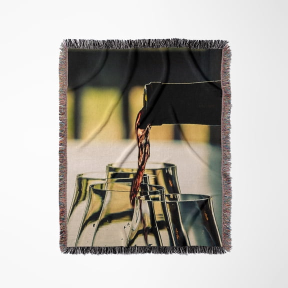 Oregon, Willamette Valley. Pour Of Pinot Noir In An Oregon Winery., Woven Blanket