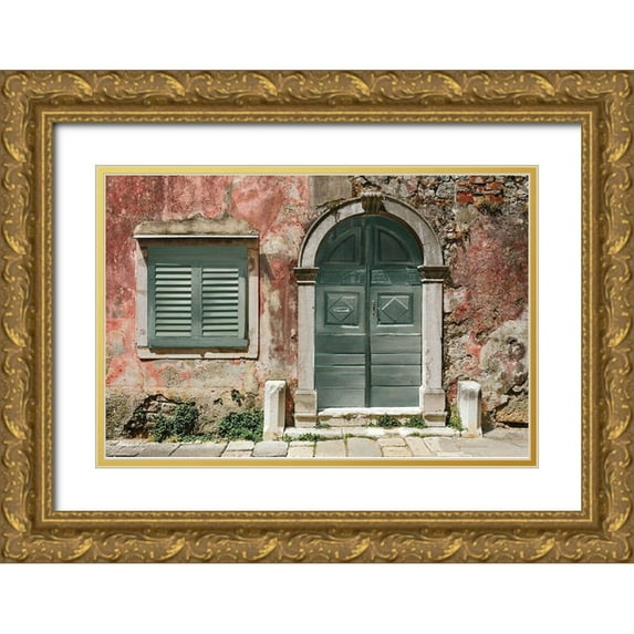 Orekhov, Andrey 24x17 Gold Ornate Wood Framed with Double Matting Museum Art Print Titled - Antique Shutters and Door