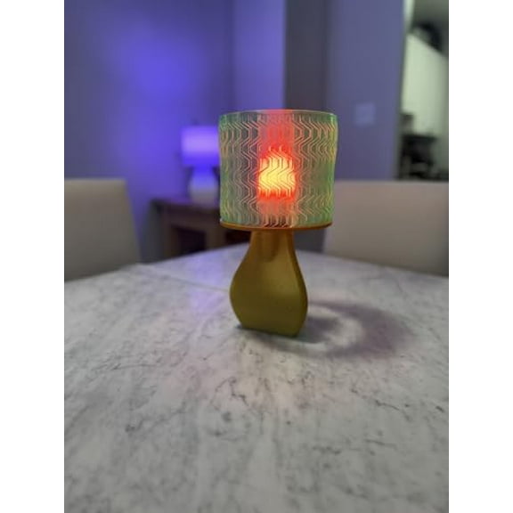 Orel Innovation-Modern Smart Table Lamp with RGB Lighting, Zigzag Pattern Shade, Matter Compatible, Gold Base, Ambient Lighting for Home Dcor, Bedroom, Office (Gold)