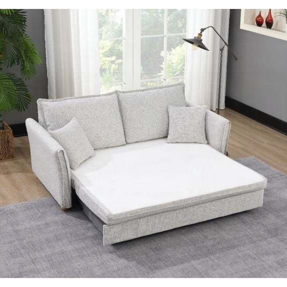 Oren Gray Chenille Sleeper Sofa - Storage & Comfort|Gray, Sleeper