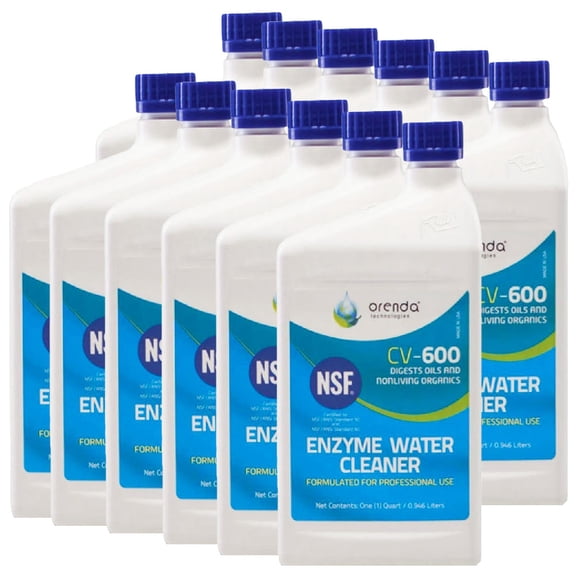 Orenda Technologies CV-600 Catalytic Enzyme Pool and Spas Water Cleaner Concentrate Quart - 12 Pack