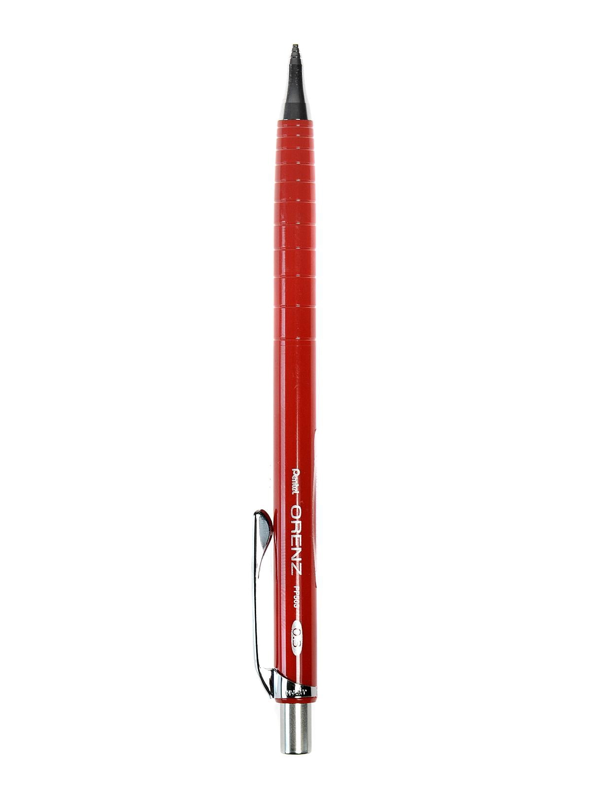 Orenz 1-Click Mechanical Pencil 0.3 mm, red (pack of 4)