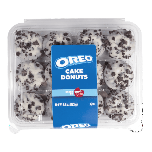 Two-bite OREO Cake Donuts, 6.8 oz, 12 Count, Shelf Stable, Ambient, Moist, Baked, Prepared Dessert