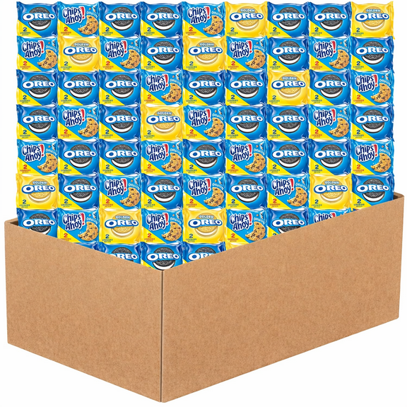 Oreo & Chips Ahoy Cookie Variety Pack, Assorted Snack Packs, Care Package Gift Box, 60 Count