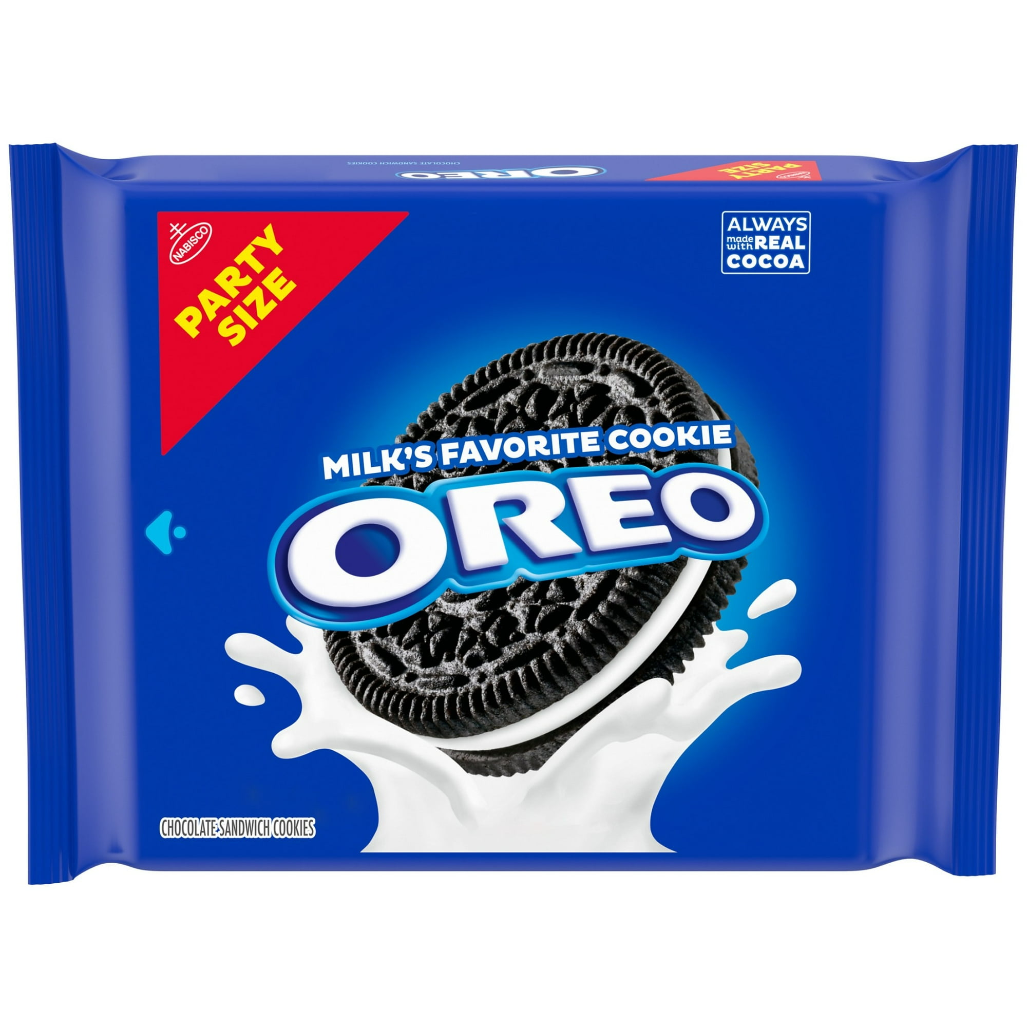 A blue package of Oreo cookies