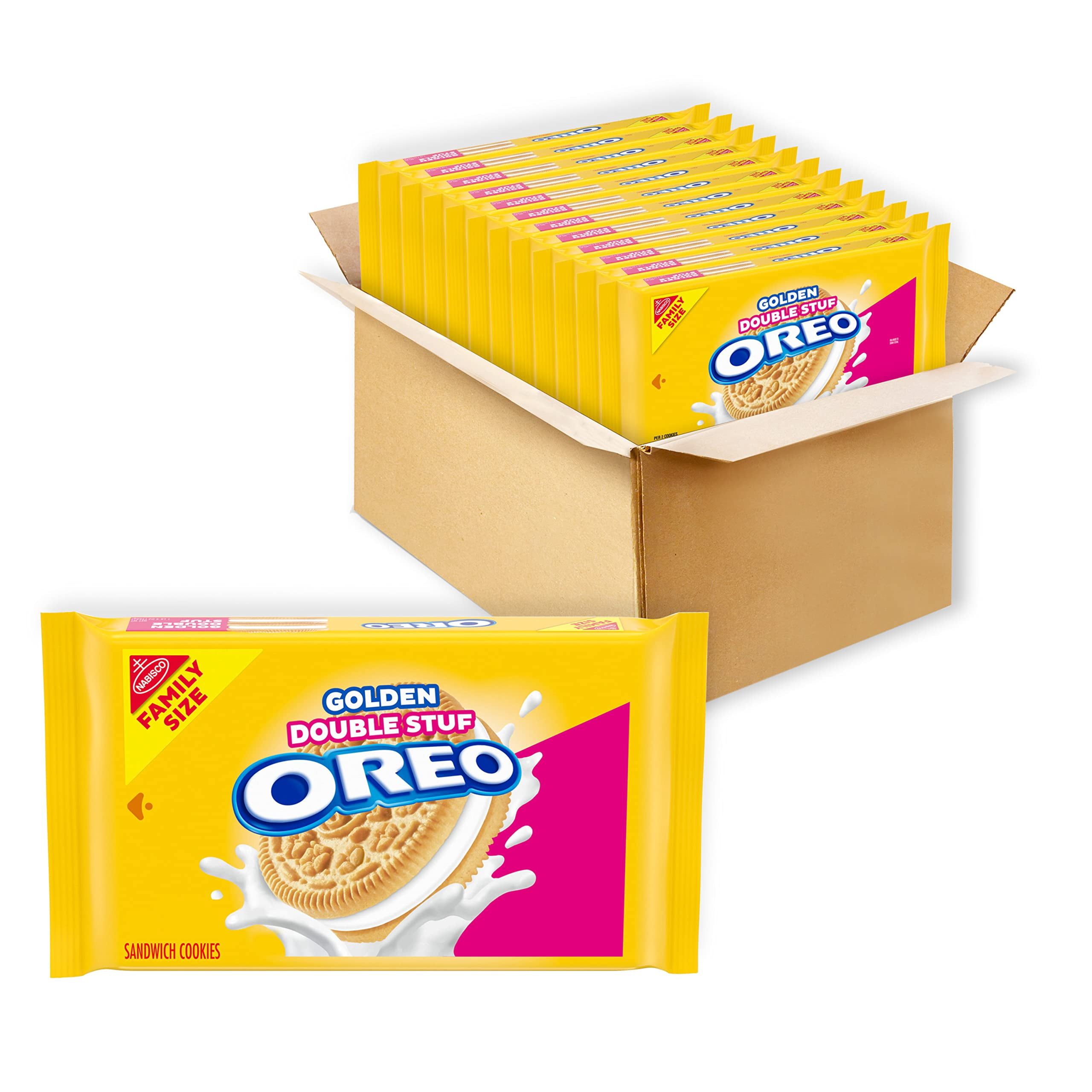 Oreo Double Stuf Golden Sandwich Cookies, Family Size, 12 20 Oz