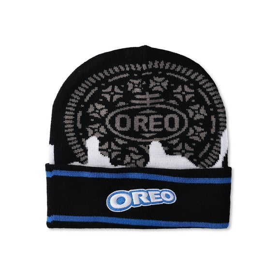 Oreo Dunk Beanie Adult Cookie Embroidered Knit Cuff Beanie