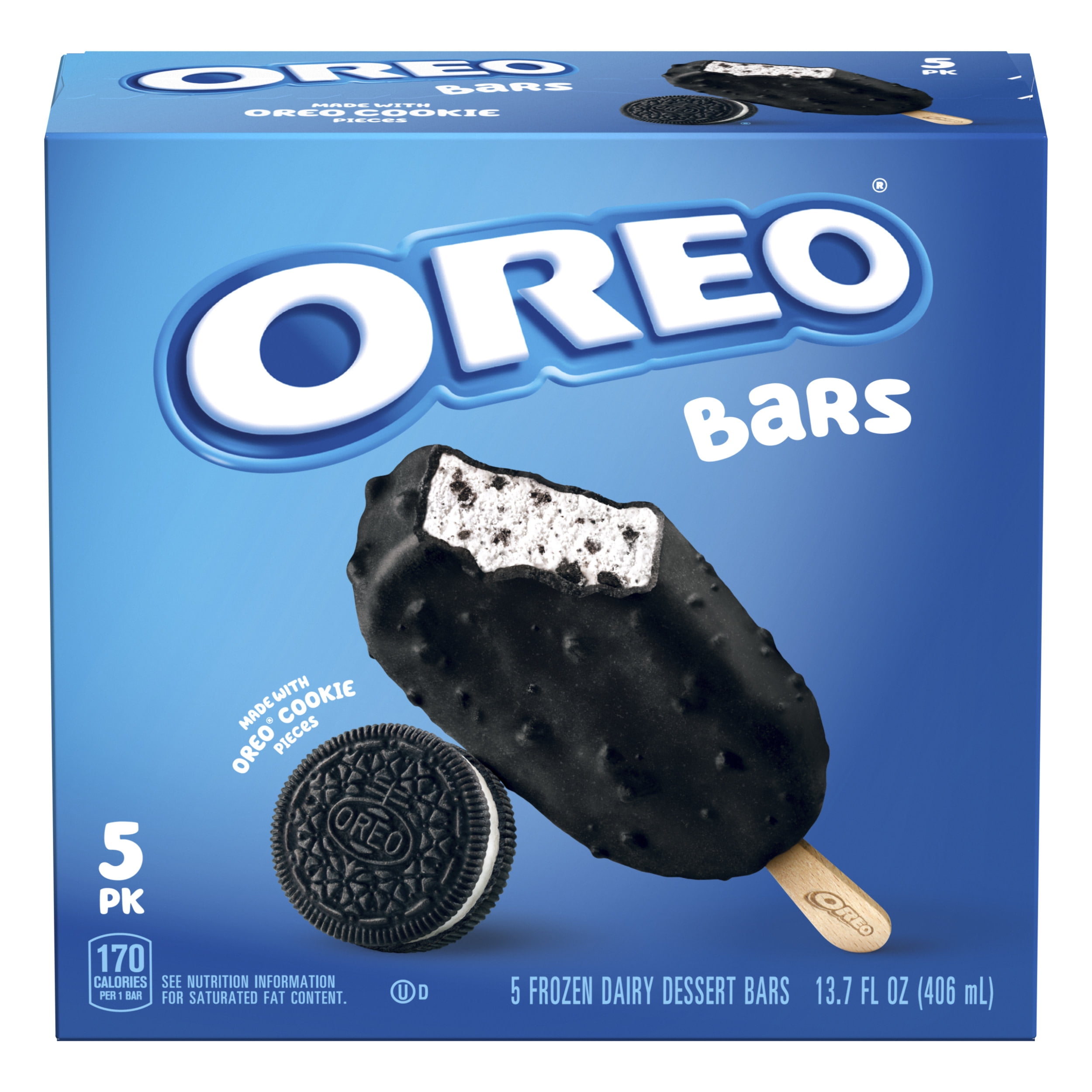 Oreo Frozen Dairy Dessert Ice Cream Bars Novelties, 5 Ct