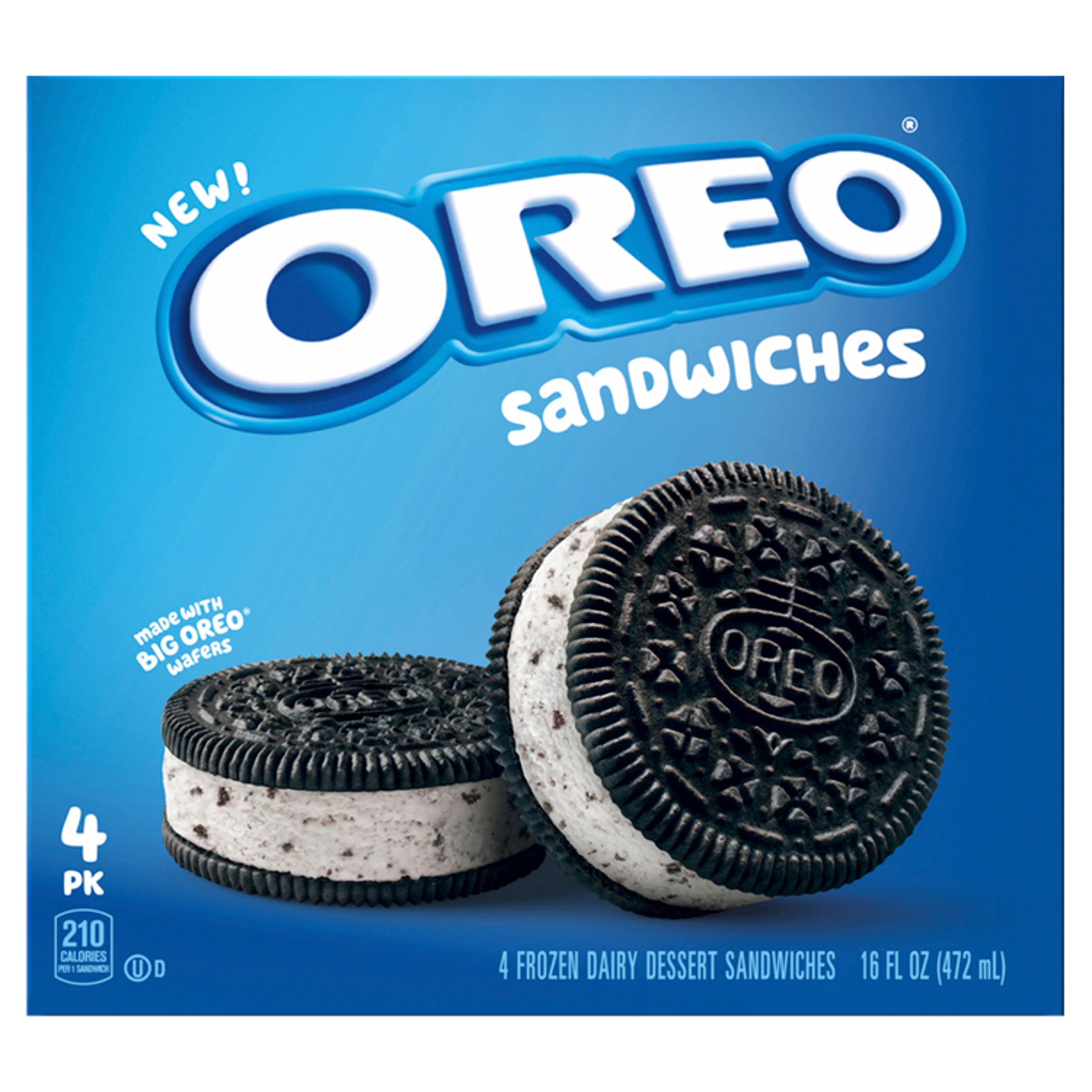 Oreo Frozen Dairy Dessert Ice Cream Sandwiches 4 Count No Artificial Oreo Frozen Dairy Dessert Ice Cream Sandwiches 4 Count No Artificial