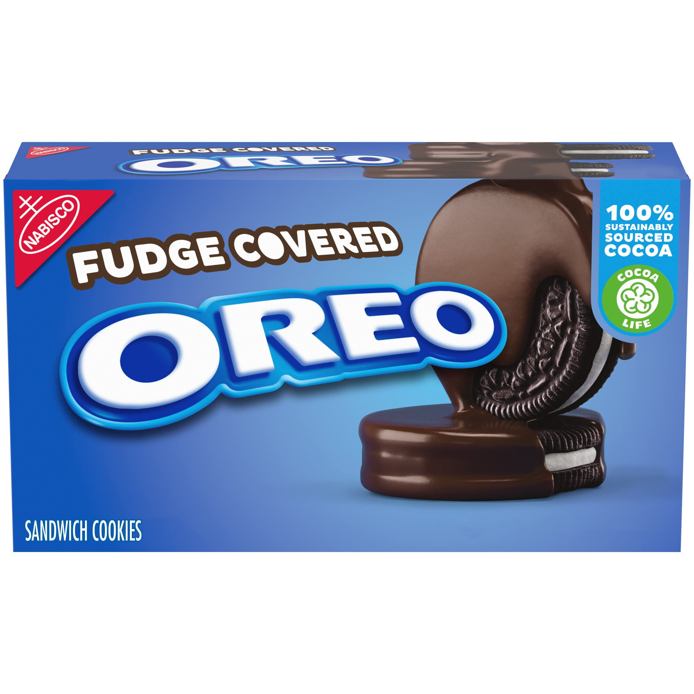 Oreo Fudge Covered Chocolate Sandwich Cookies, Original Flavor, 1 Box (7.9 Oz) Packaging May Vary - Pack of 3