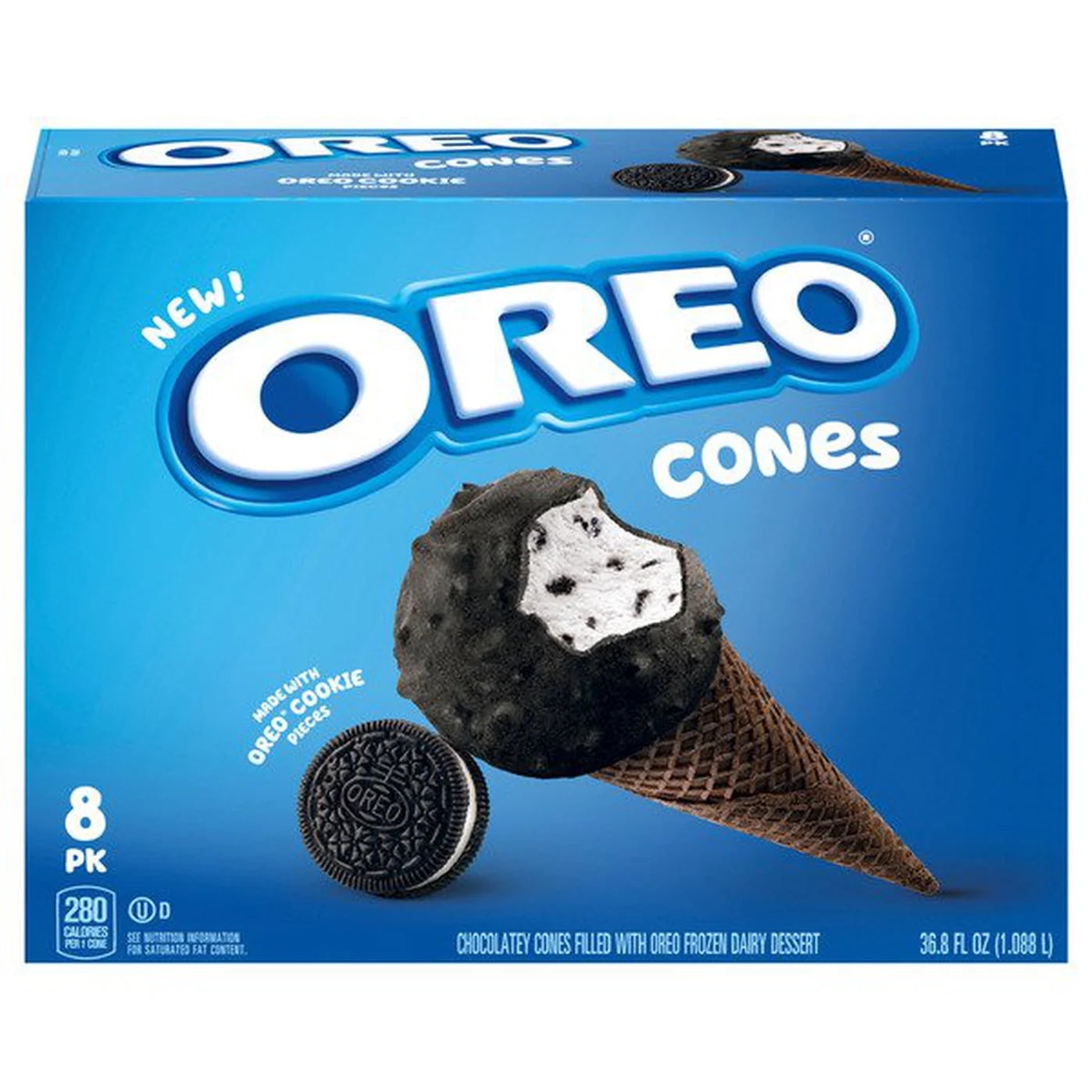 Oreo Ice Cream Cone Frozen Dessert Novelties, 8 Ct Package