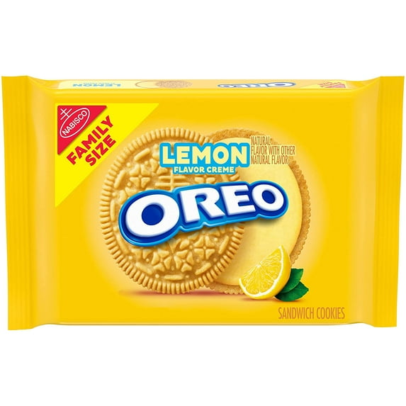 Oreo Lemon Creme Golden Sandwich Cookies, Family Size, 20 Ounce (Pack of 4)
