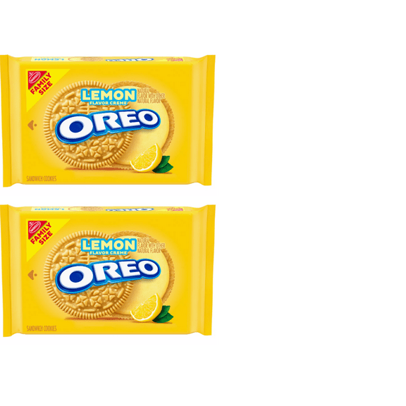 Oreo Lemon Creme Sandwich Cookies Family Size 18.71oz Pack of 2