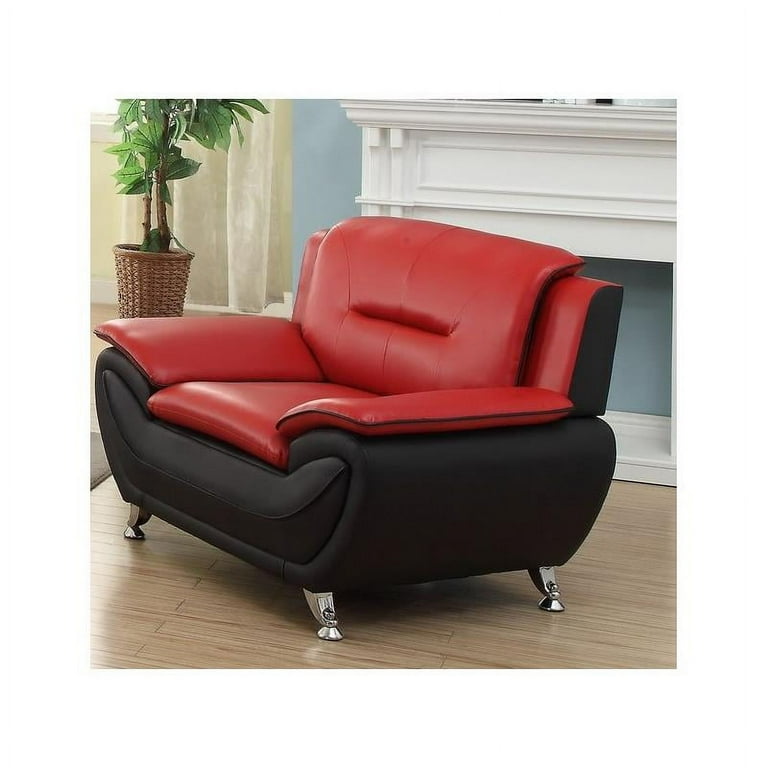 Red and 2025 black leather chair