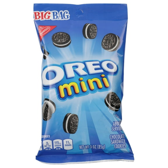 Oreo Mini Chocolate Sandwich Cookies Big Bag, 3 oz, Case of 12