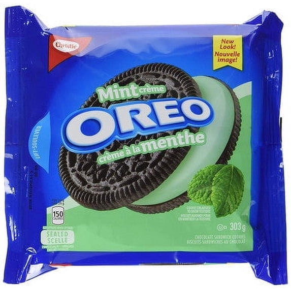 Oreo Mint Creme Sandwich Cookies 303g (10.7 oz) | Chocolate Wafer & Mint Creme