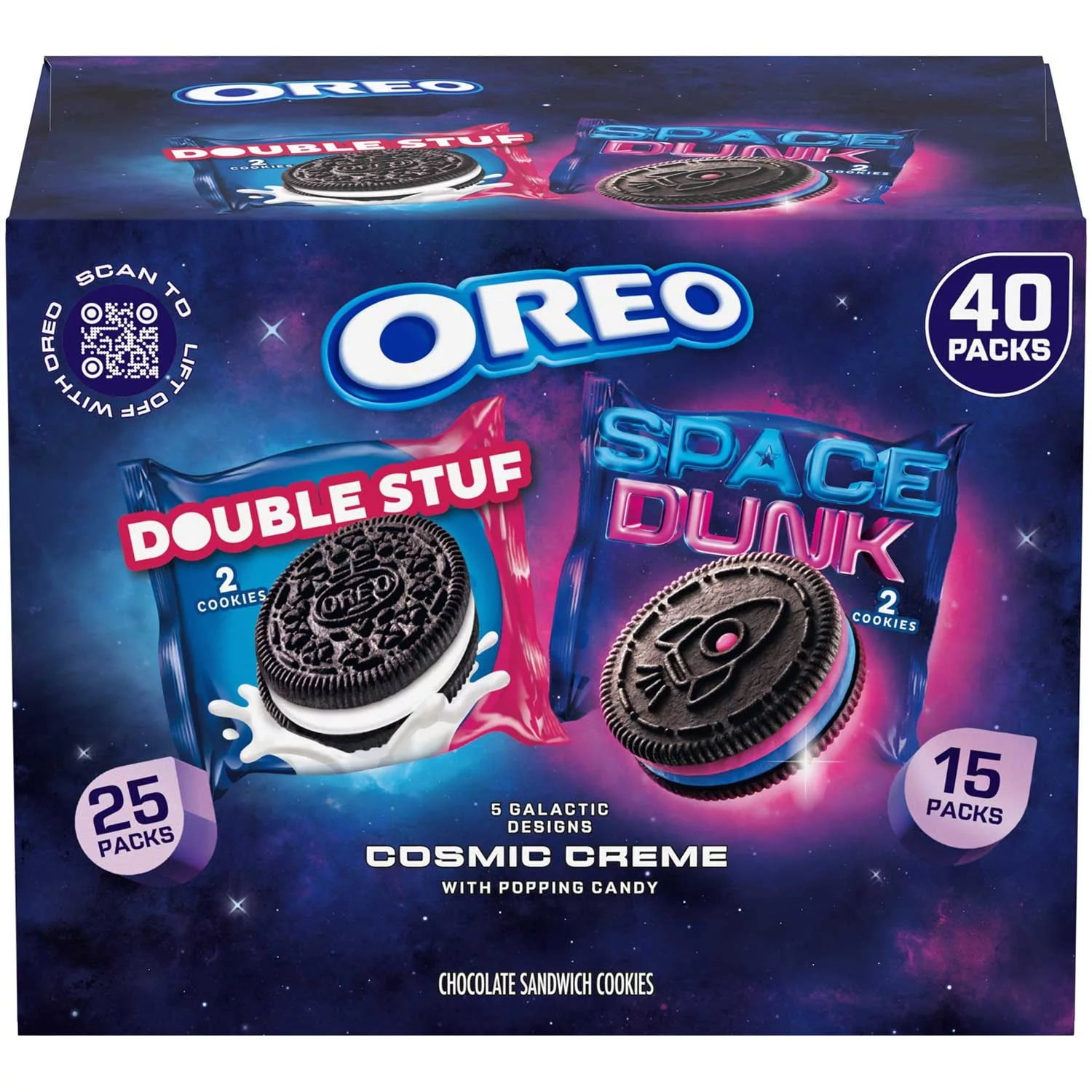 Oreo Space Dunk and Double Stuf Sandwich Cookies Variety Pack 1.02 Oz