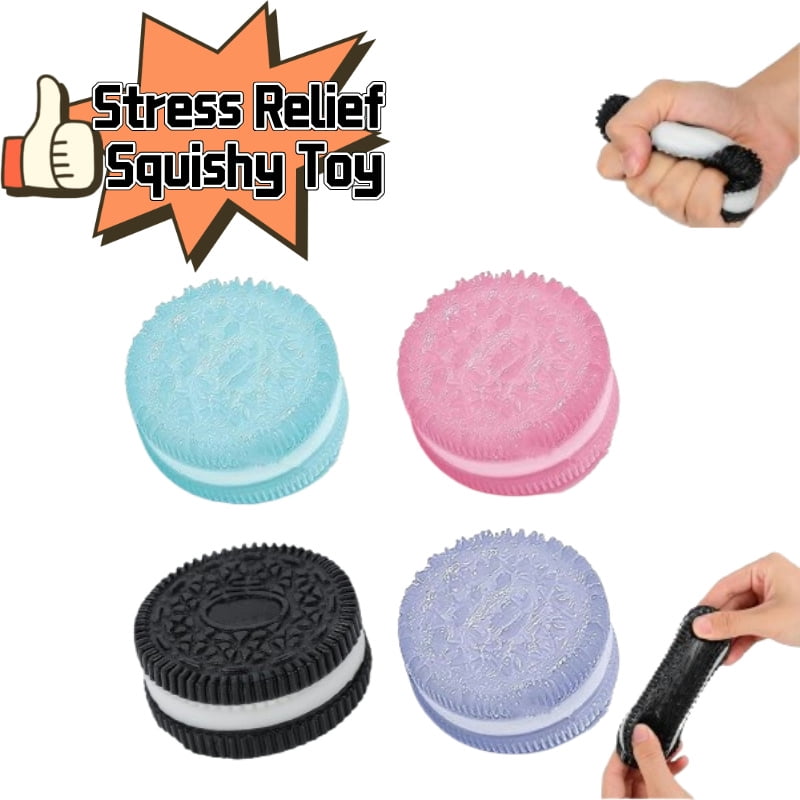Oreo Squishy,Fufu Squishy,Fufu Squishy Oreo,Biscuit Shape Knead Happy Mud Feel Decompression Toy Release Pressure to Get Happy (4 pcs)