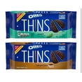 thumbnail image 1 of Oreo Thins Family Size Chocolate Sandwich Cookies, Tiramisu & Mint , 11.78 oz (2 Pack Combo), 1 of 5
