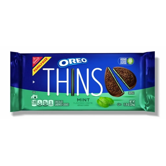 Oreo Thins Mint Creme Chocolate Sandwich Cookies (Pack of 16)